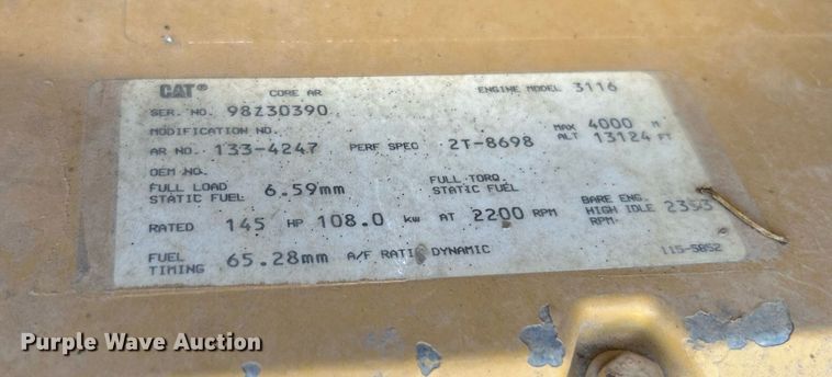 image for item DJ6321 1998 Caterpillar CP-563C  single drum roller