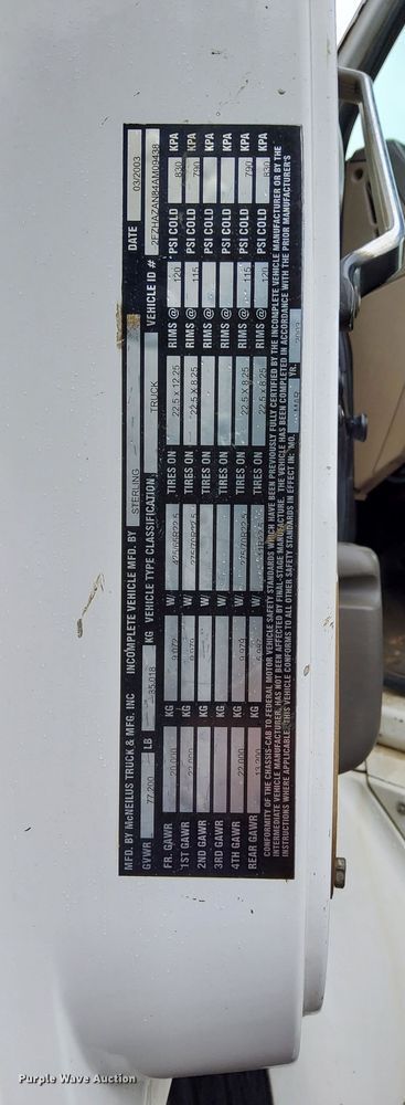 image for item DK8770 2004 Sterling LT9500  ready mix truck