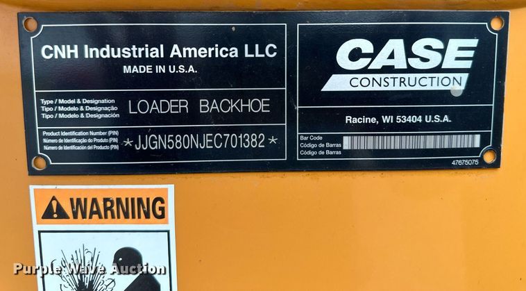 image for item DM2619 2014 Case 580N  backhoe