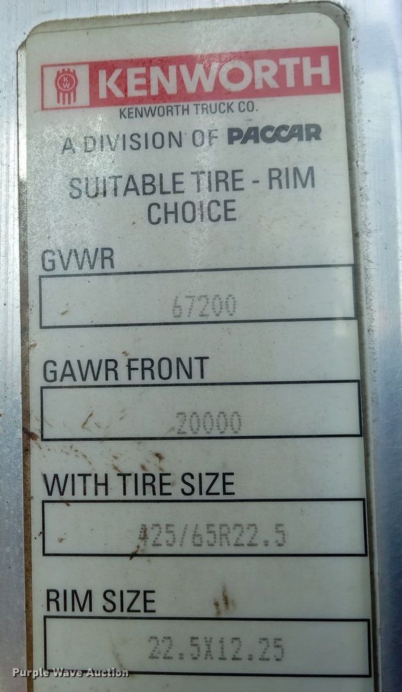 image for item DN8720 2012 Kenworth T800  dump truck