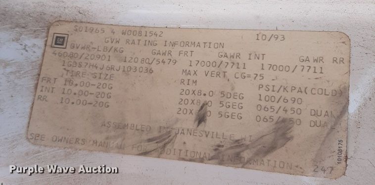 image for item DO3126 1994 Chevrolet Kodiak  bucket truck