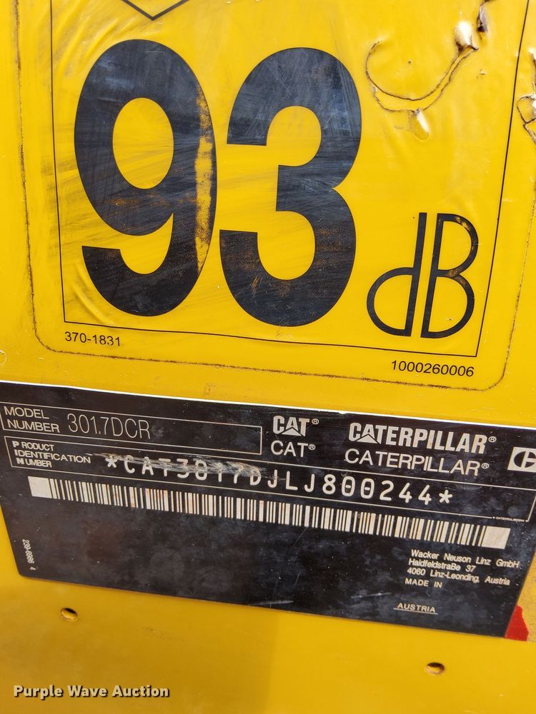 image for item DO3155 2014 Caterpillar 301.7D CR  mini excavator