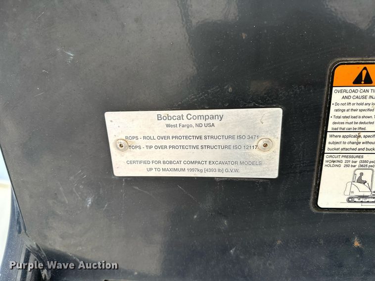 image for item DP3175 2012 Bobcat 324M  mini excavator