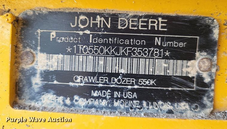 image for item DP5252 2019 John Deere 550K LGP  dozer
