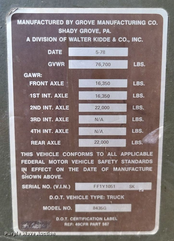 image for item DP5270 1978 Grove TMS300LP  crane