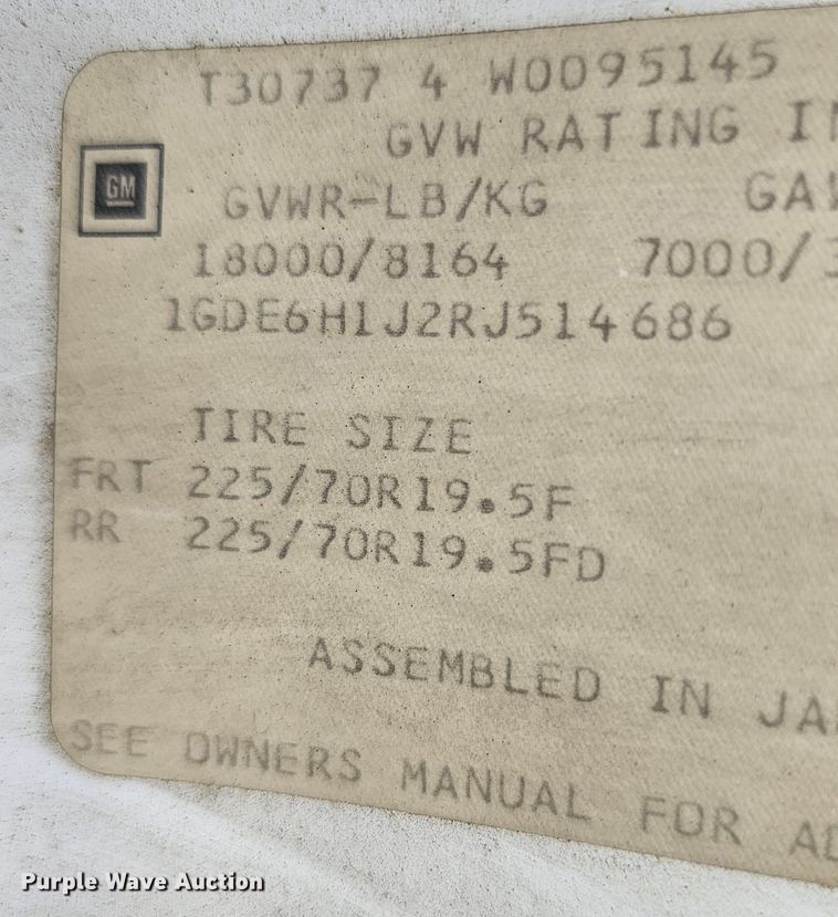 image for item DQ0210 1994 GMC TopKick  dump flatbed truck