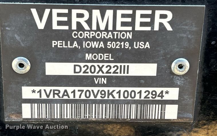image for item DQ0927 2019 Vermeer D20X22III  directional boring unit