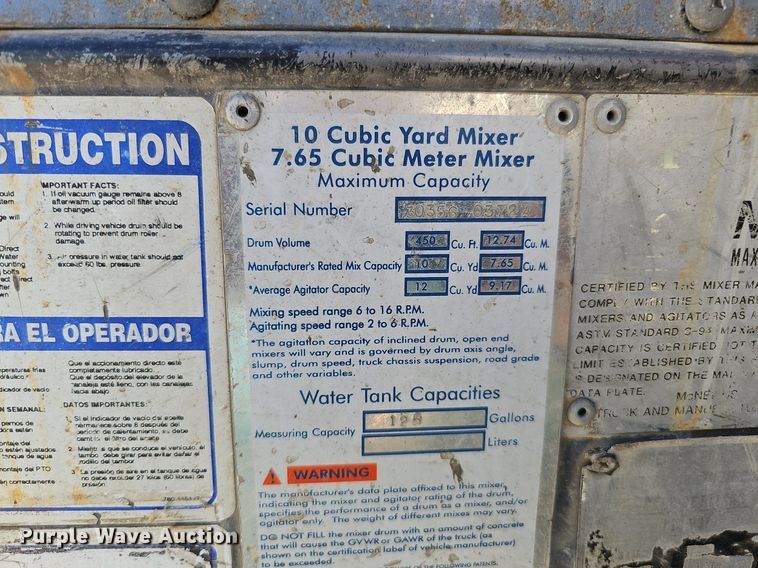 image for item DQ1088 1993 Mack RD690S  ready mix truck