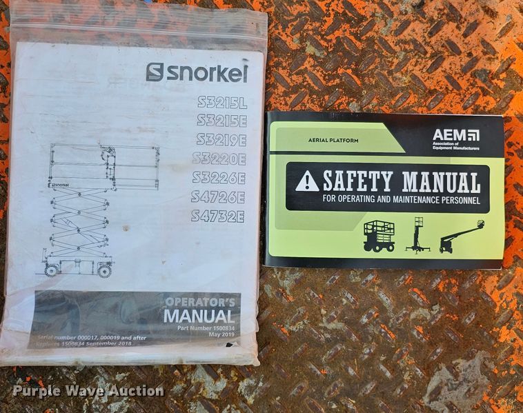 image for item DQ1107 2017 Snorkel S3219E  scissor lift