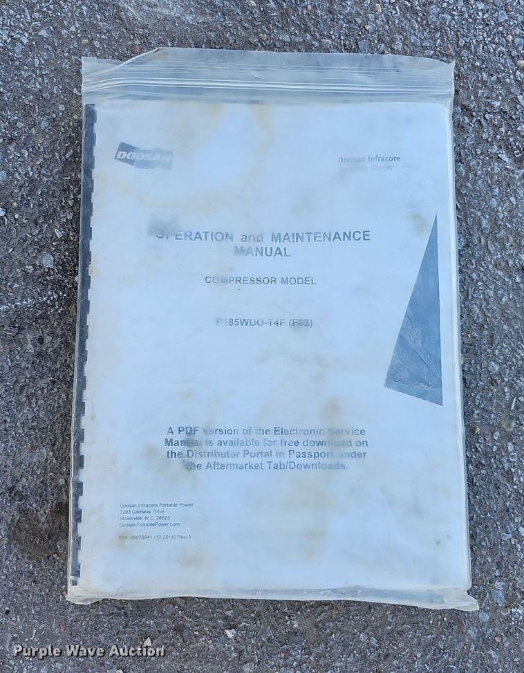 image for item DQ1168 2016 Doosan P185WDO-TF  air compressor