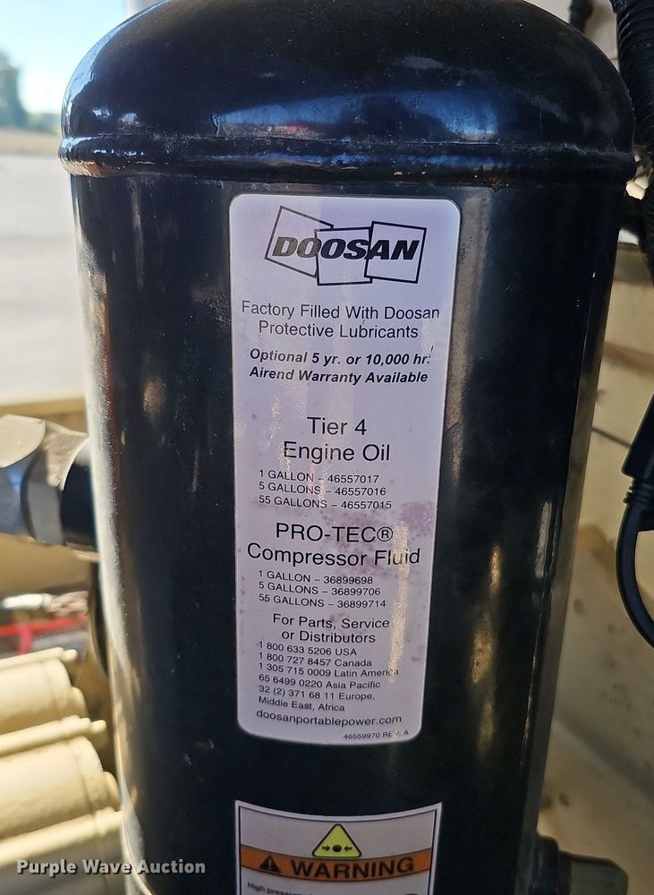 image for item DQ1168 2016 Doosan P185WDO-TF  air compressor