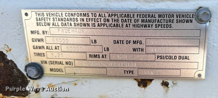 image for item DV1005 1985 Fruehauf DDT mobile office