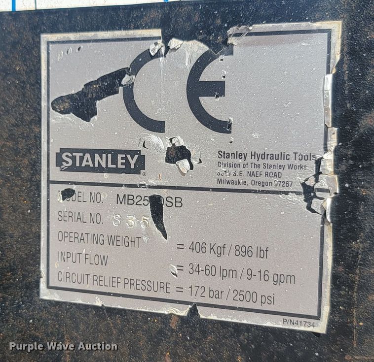 image for item KS9149 Stanley MB2570  skid steer breaker