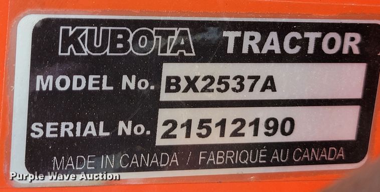 image for item KS9150 Kubota BX2537A  48" W broom