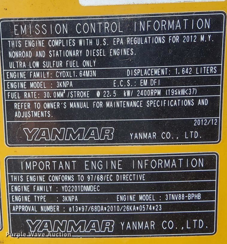 image for item KW9019 2014 John Deere 35D  mini excavator