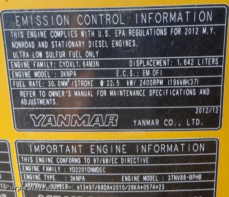 image for item KW9019 2014 John Deere 35D  mini excavator