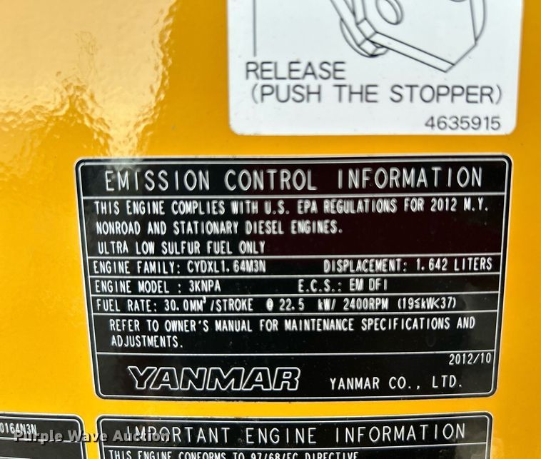 image for item KW9033 2013 John Deere 35D  mini excavator