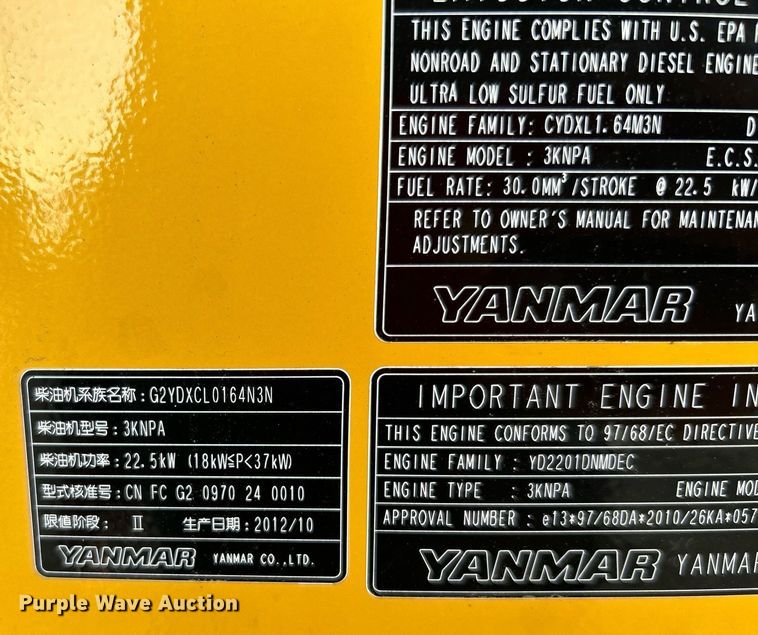 image for item KW9033 2013 John Deere 35D  mini excavator