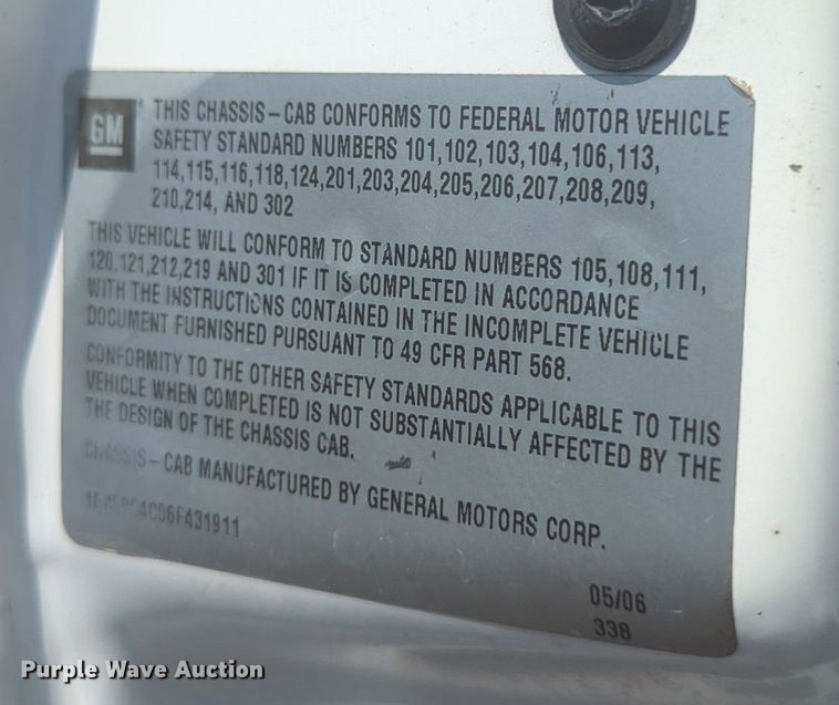 image for item KW9038 2006 Chevrolet C8500  bucket truck