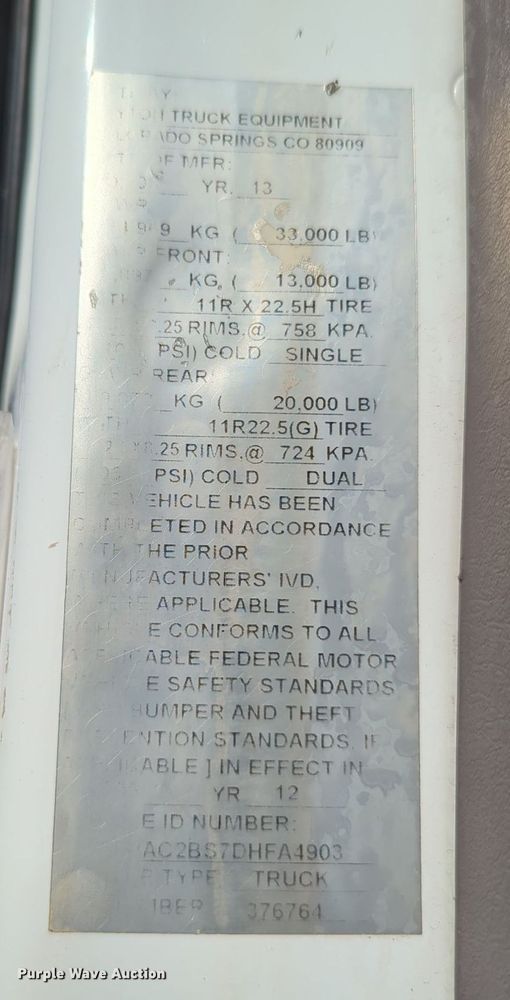 image for item KW9043 2013 Freightliner Business Class M2  utility / service truck