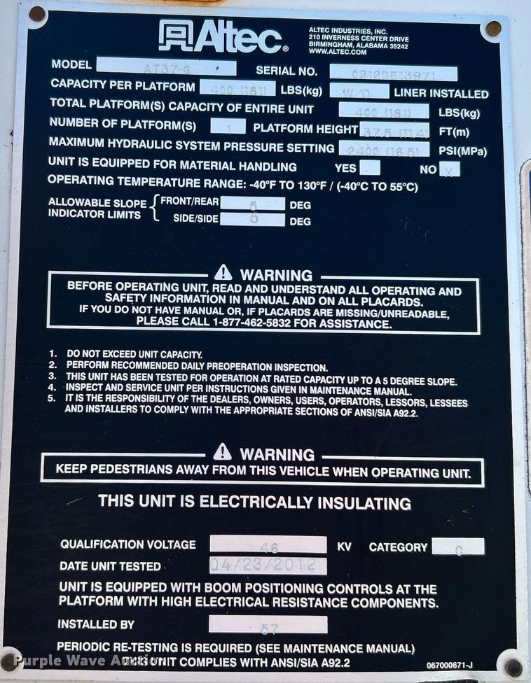 image for item KW9055 2012 Dodge Ram 5500HD bucket truck