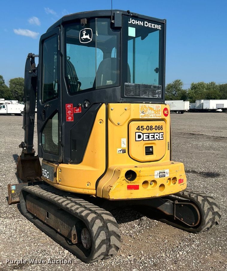image for item KW9061 2016 John Deere 35G  mini excavator