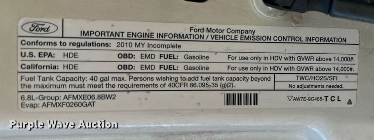 image for item KW9091 2010 Ford F450 Super Duty XL  bucket truck