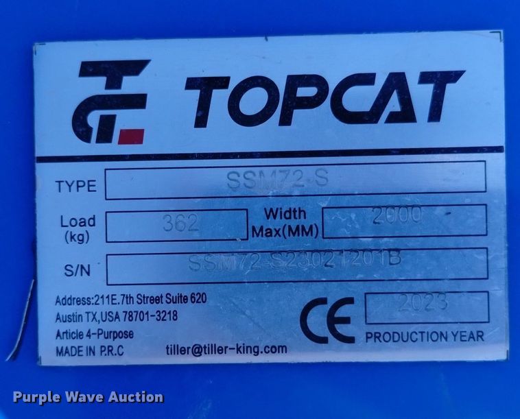 image for item LN9804 2023 TopCat SSM72-S skid steer finish mower
