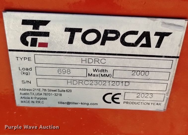 image for item LN9805 2023 TopCat HDRC skid steer rotary mower