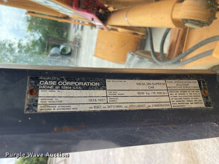 image for item LV9794 2001 Case 580M  backhoe