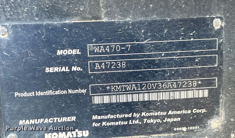image for item MG9463 2015 Komatsu WA470-7  wheel loader
