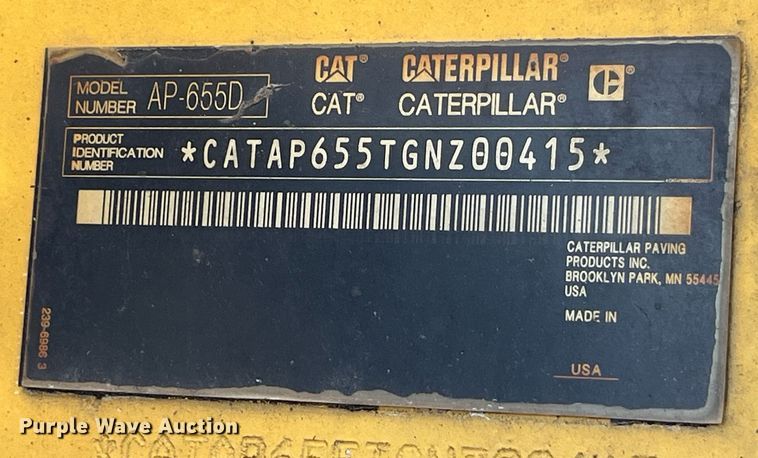 image for item MG9464 2011 Caterpillar AP655D  paver