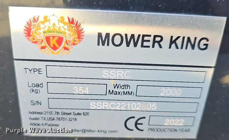image for item MH9342 2022 Mower King SSRC  rotary mower