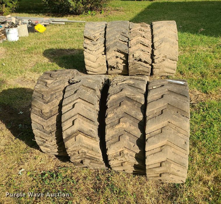 image for item MJ9368 (8) skid steer tires and wheels