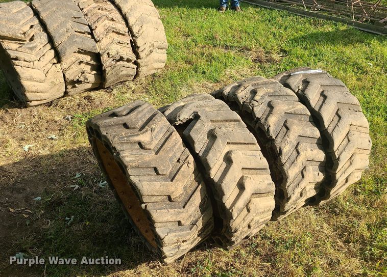 image for item MJ9368 (8) skid steer tires and wheels
