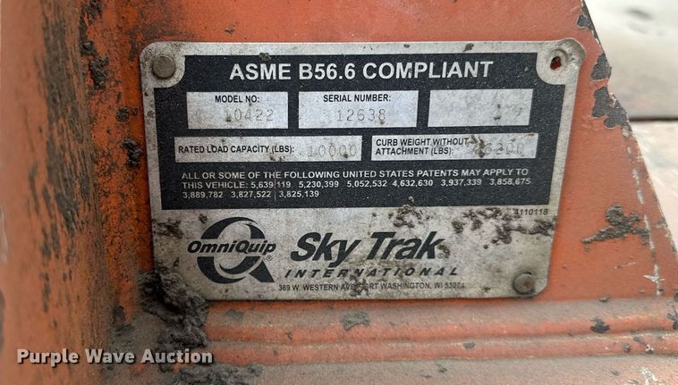 image for item MQ9389 2004 Sky Trak 10042  telehandler