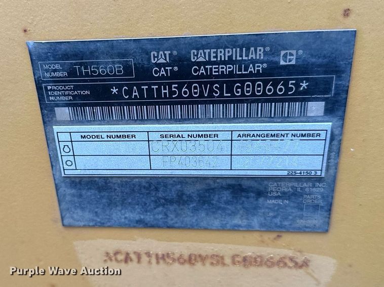 image for item MQ9390 2004 Caterpillar TH560B telehandler