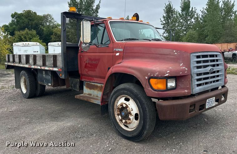 image for item MQ9396 1998  Ford F800  dump flatbed truck