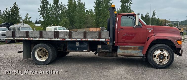 image for item MQ9396 1998  Ford F800  dump flatbed truck