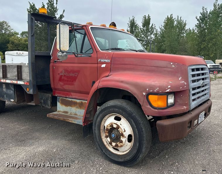 image for item MQ9396 1998  Ford F800  dump flatbed truck