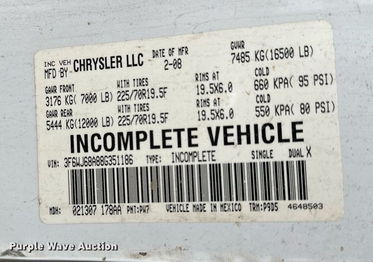 image for item MQ9404 2008 Sterling Bullet  Crew Cab utility / service truck