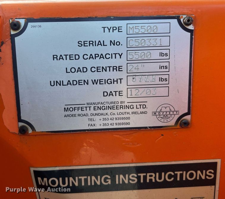 image for item NA9184 2004 Moffett M5500  forklift