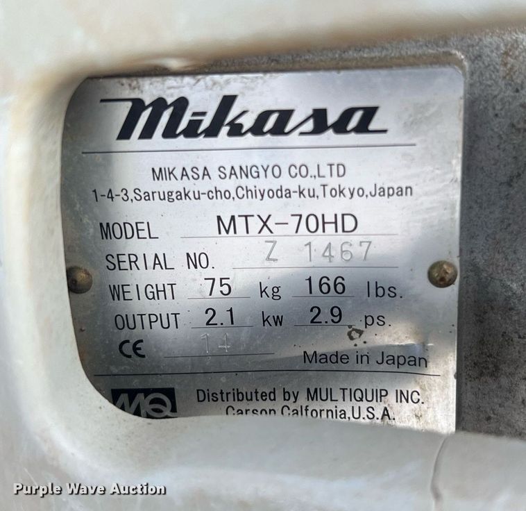 image for item NA9194 Mikasa MTX-70HD  plate compactor