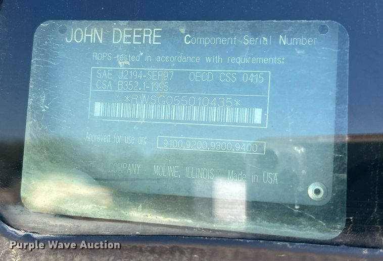 image for item NL9692 2000 John Deere 9400  4WD tractor