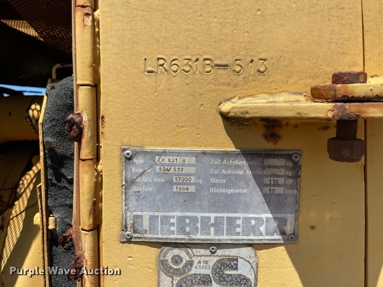 image for item NT9480 1986 Liebherr LR631B  track loader