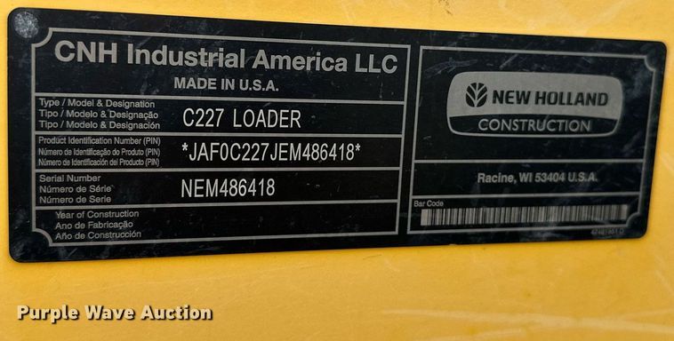 image for item OG9241 2014 New Holland C227  tracked skid steer loader