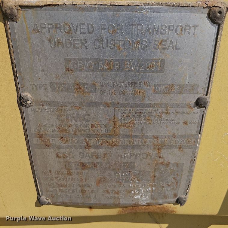 image for item OG9323 2008  shipping container