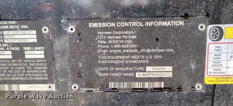 image for item OG9382 2020 Vermeer BC900XL  wood chipper