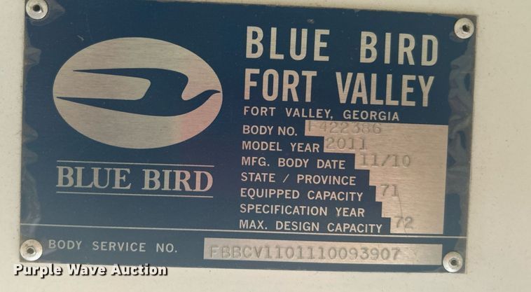 image for item DJ6300 2012 Blue Bird  school bus