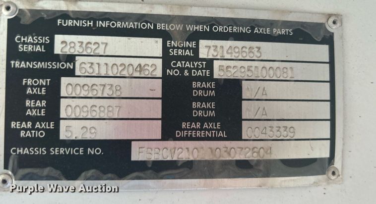 image for item DJ6302 2012 Blue Bird Vision  school bus